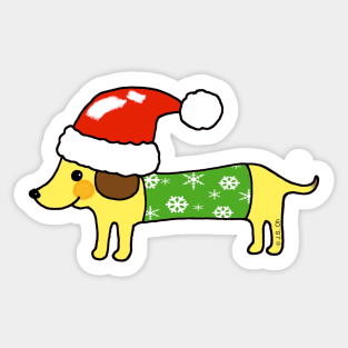 cute Christmas sausage dog Sticker